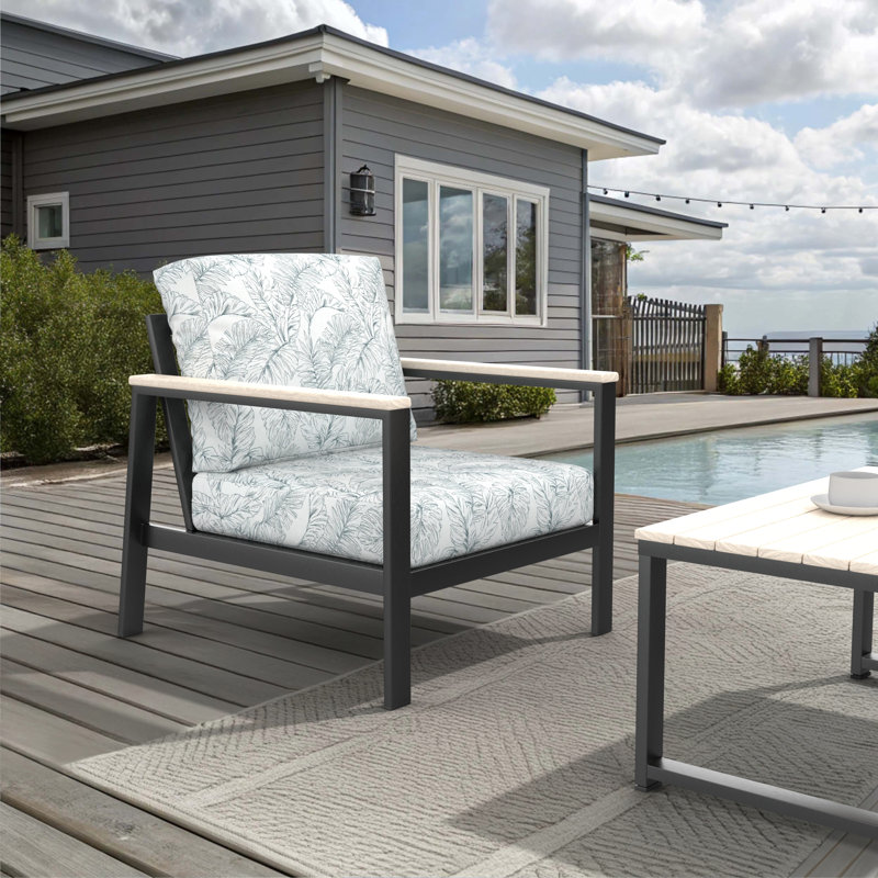 Chaise longue d'extérieur avec coussins Sunbrella® Townsend, Blanc