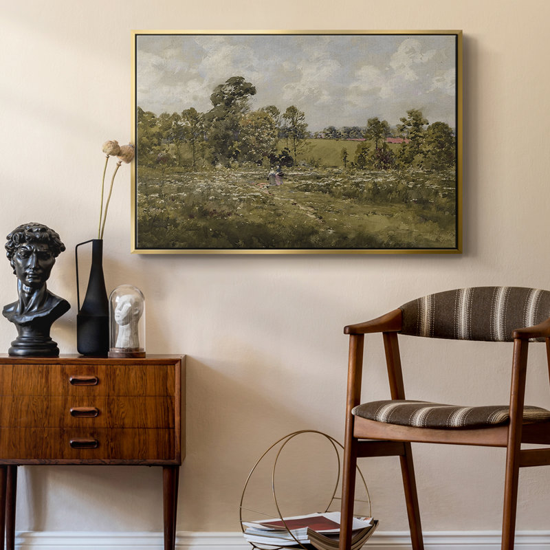 «Vintage Landscape -CMXLV» sur toile, Or, H 17 po x l 25 po