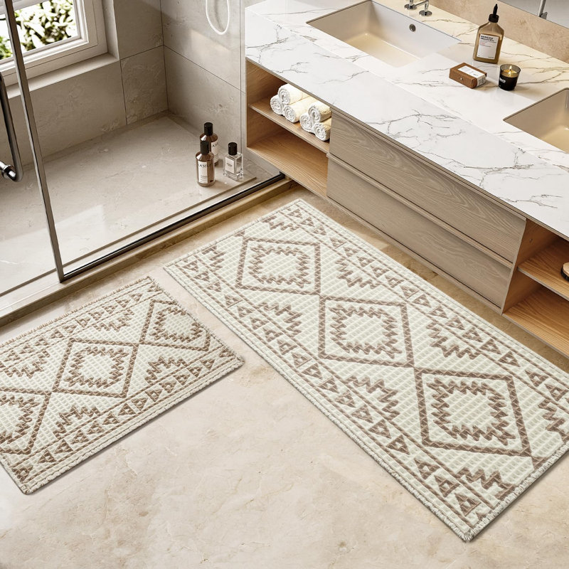 Waffle Bathmat 24"x36"-Super Absorbent Bathroom Mat