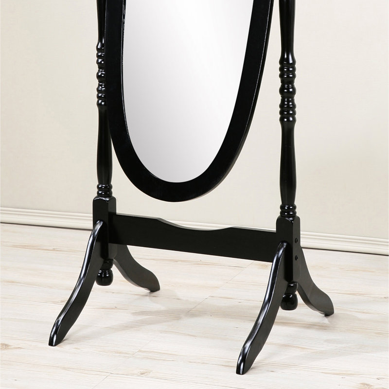 Miroir Traditional Decor - Parquet noir avec verre ovale, Noir