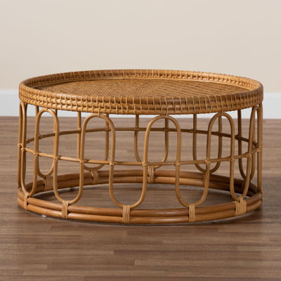 Bali & Pari Phoenix Modern Bohemian Light Honey Rattan Coffee Table by Bayou Breeze