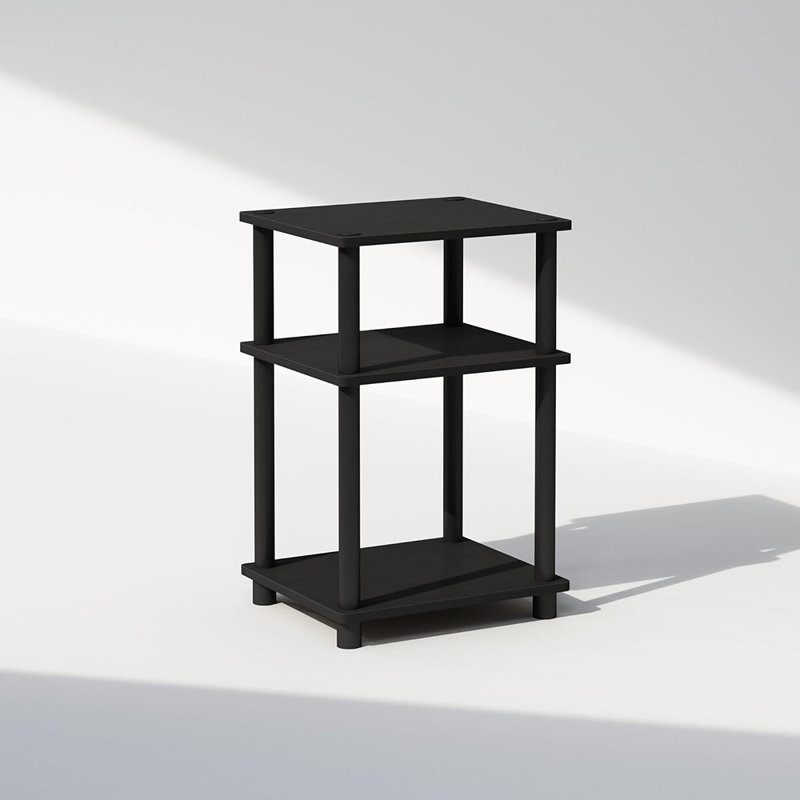 Ebern Designs Just Turn-N-Tube Open Storage Nightstand, 1 Pack, 3-Tier, Black/Americano, Individual