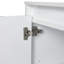 Armoire de salle de bain autoportante avec portes à fermeture douce et rangement spacieux, finition blanche brillante pour les salles de bain modernes
