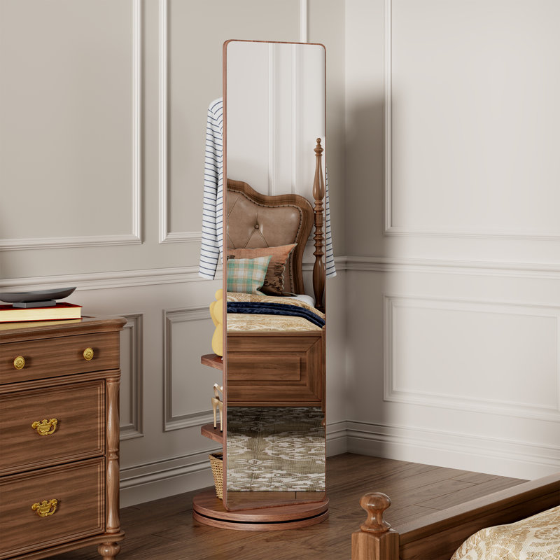 Miroir multifonctionnel pleine longueur, Noyer