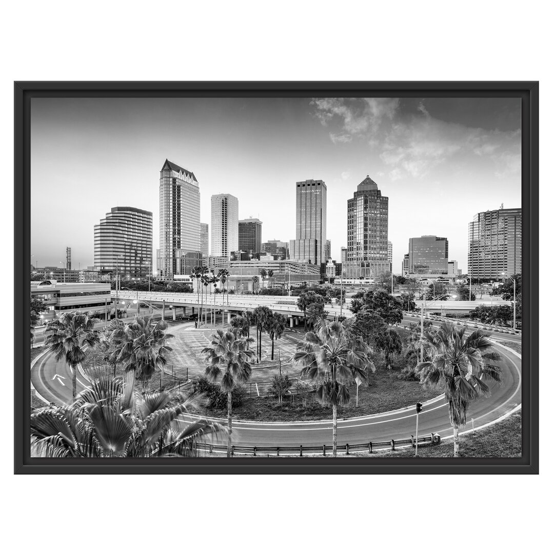 Gerahmtes Wandbild Skyline in den USA Kunst B&W