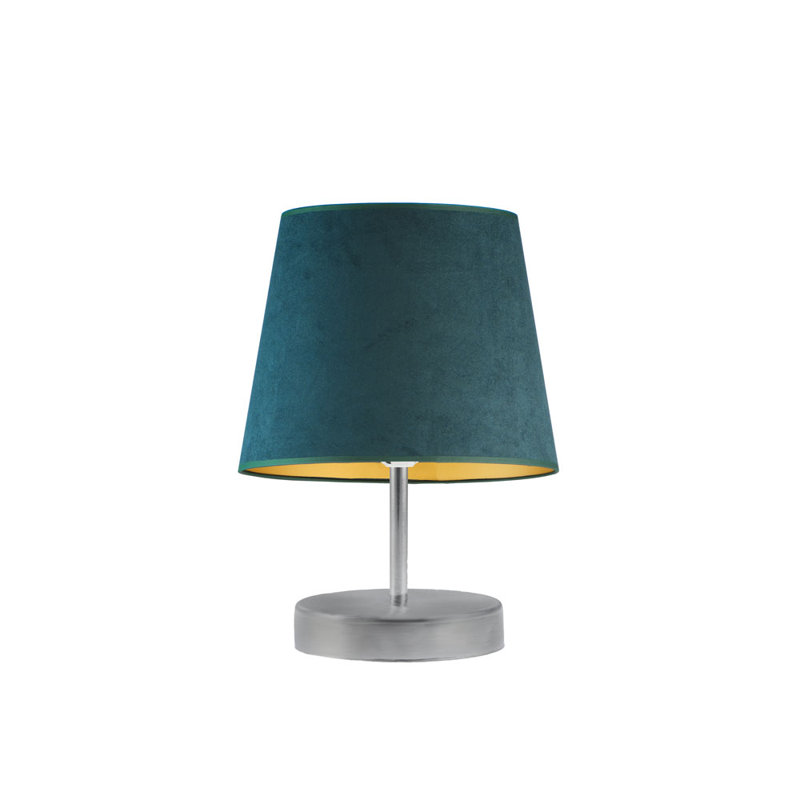ALMADA VELUR BEDSIDE LAMP, Teal, Silver