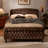 Velvet Upholstered  Bed  with Wingback Headboard-1987845051