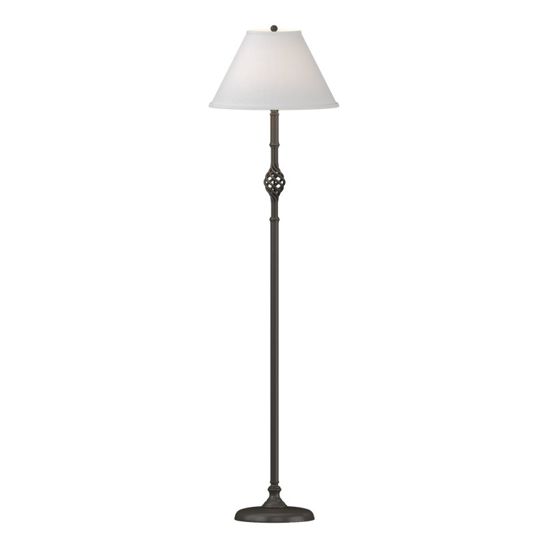 Twist Basket 45" Floor Lamp, Dark Smoke, Natural Anna
