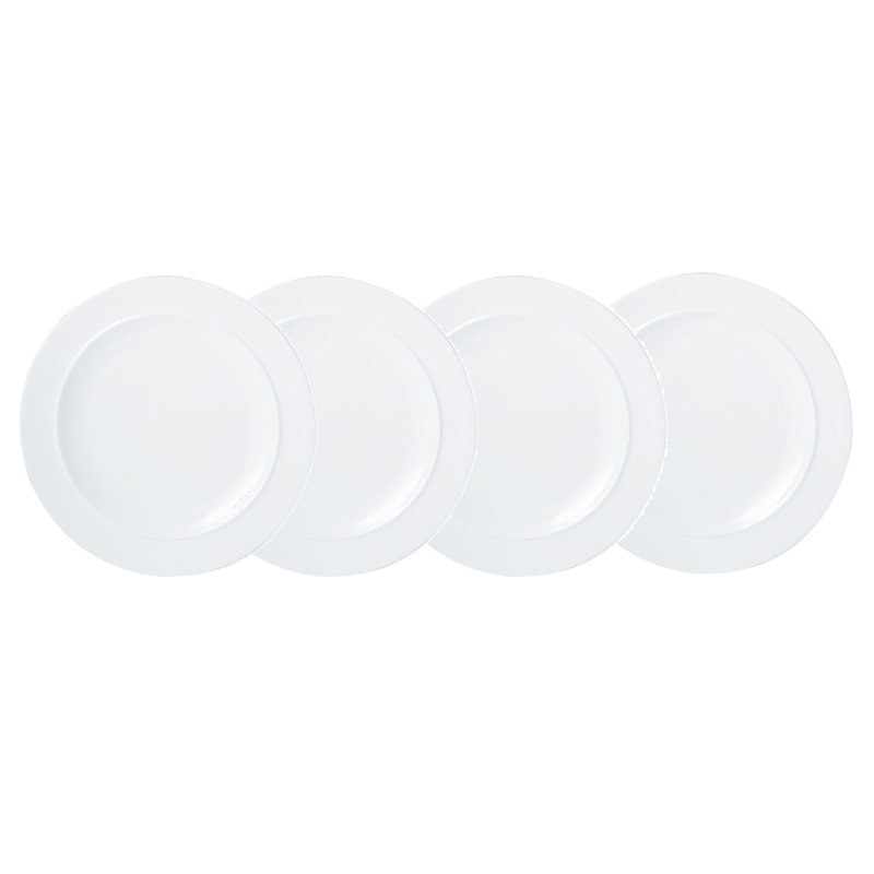 White Set Of 4 Dinner Plates