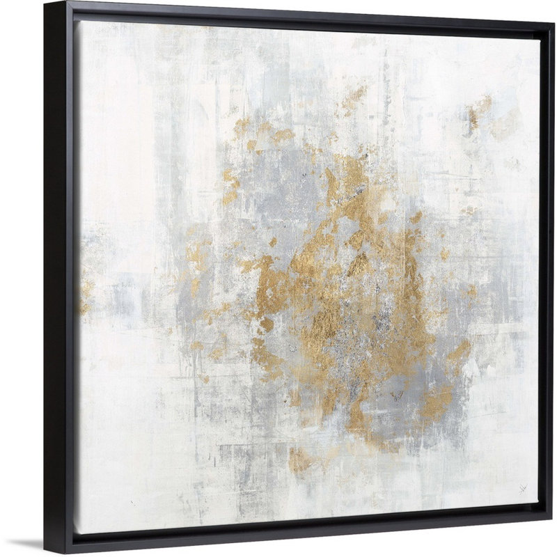 «Cali Gold I» par Joshua Schicker, reproduction sur toile, H 38 po x l 38 po x P 1,75 po, Cadre flottant noir