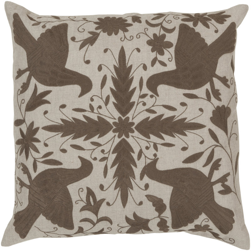 Coussin décoratif en lin, Flocons d’avoine / Bringé, H 20 po x l 22 po, Duvet