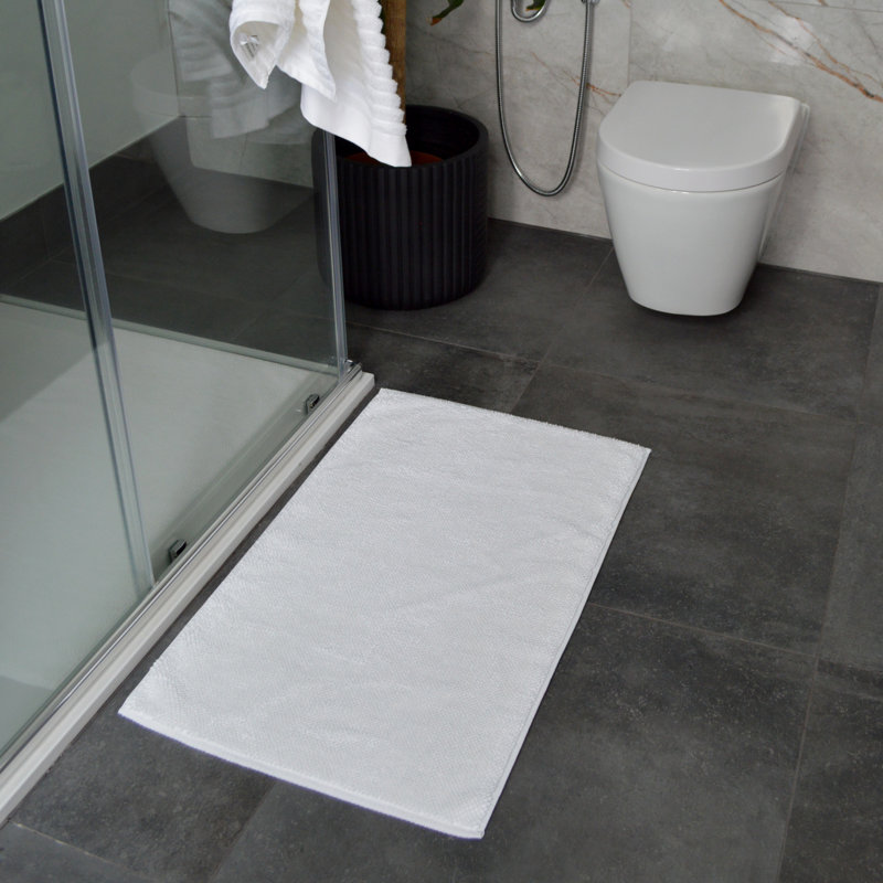 Luxe 100% Organic Cotton Bath Mat, White