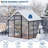 6x6 FT Walk-In Polycarbonate Greenhouse, Heavy Duty Aluminum Frame with Sliding Door & Adjustable Roof Vent, for Backyard, Garden or Patio - Original Color-124010656