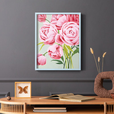 This Year's Peonies I Framed Print - Solid Wood