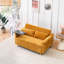 Fauteuil à 2 places en velours côtelé jaune avec table mobile, charge, roulettes en bas, coussins moelleux, conception de siège de salon, plateau de table, ports, tissu de peau, installation facile, bonne surface-1771229735