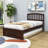 Twin Wood Platform Bed with Twin Trundle-1285537124
