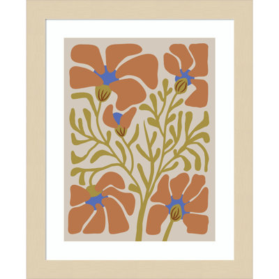 Expressive Abstract House Plant Orange Print