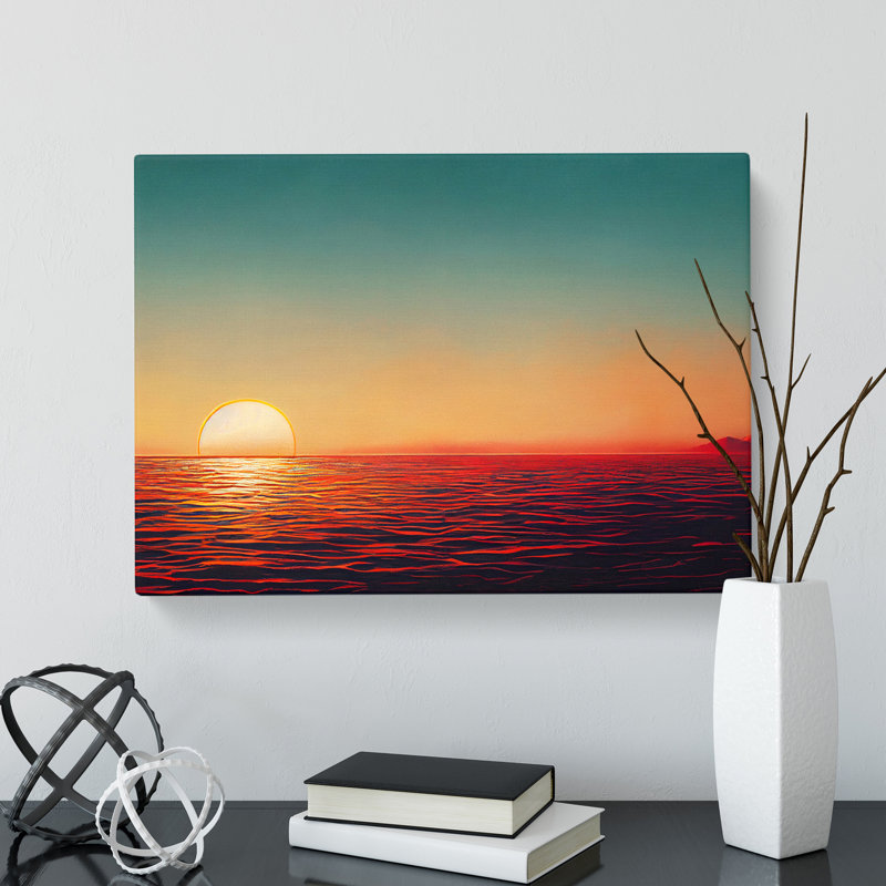 Desirable Seascape At Sunset - Wrapped Canvas, 35cm H x 50cm W x 3cm D