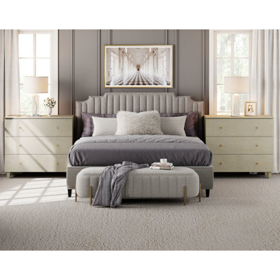 Nightstands With 3 Large Drawers For Bedroom, Set Of 2 Modern Wooden Closet Storage Organizer