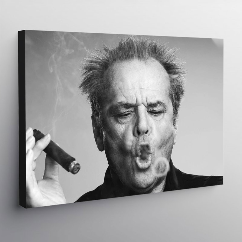 Jack Nicholson Smoking Cigar - Wrapped Canvas Print, 84cm H x 120cm W x 3.8cm D
