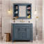 Meuble-lavabo de 36 po avec lavabo supérieur, armoire à miroir, armoire de rangement moderne avec 2 portes à fermeture douce et 2 tiroirs, meuble-lavabo simple-370580463