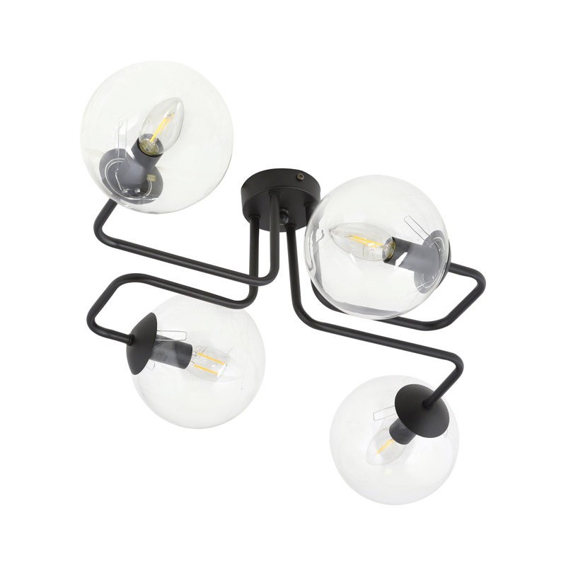 Cadesia Glass Semi Flush Mount, Transparent