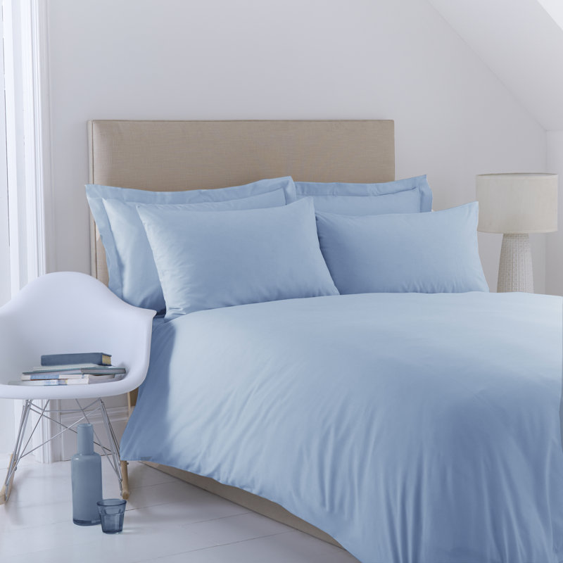 Adalinna Solid Colour Bedding with Pillowcases Included, Double - 2 Standard Pillowcases, Light Blue
