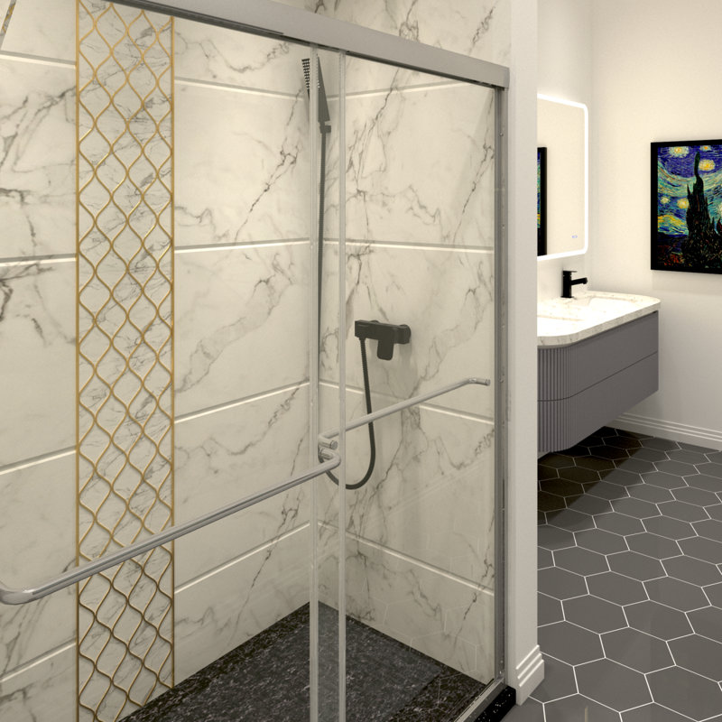 Portes de douche, Argent argent