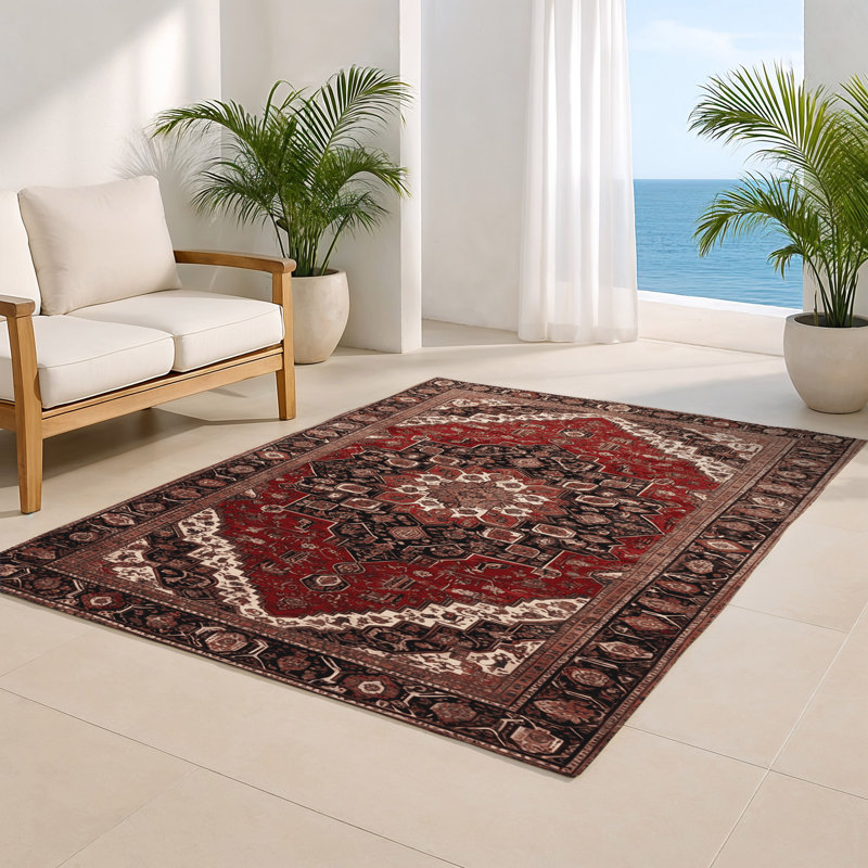 Tapis d'intérieur et d'extérieur brun Persian, Rectangle 4pi x 6 pi