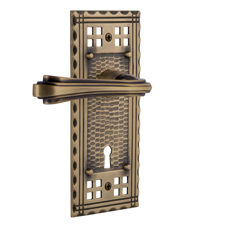 Craftsman Plate Double Dummy with Decorative Keyhole and Fleur Lever