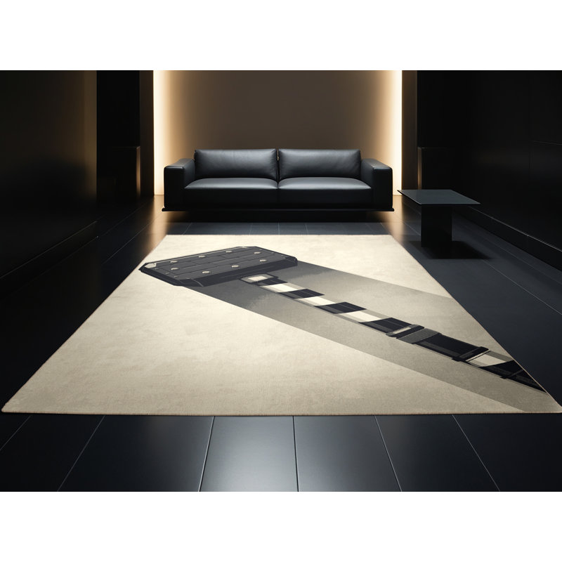 Tapis de brique industriel de couleur marteau de guerre Elmwood - beige, 2 x 5