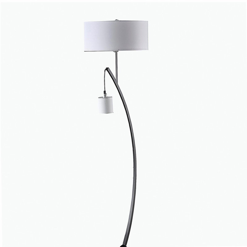 59-inch modern dual black arched suspended pendant light metal floor lamp