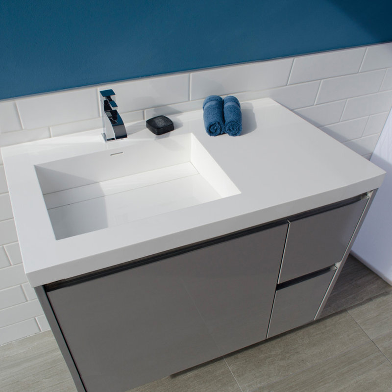 Kubista Bathroom Sink, Matte White, 8" Centers
