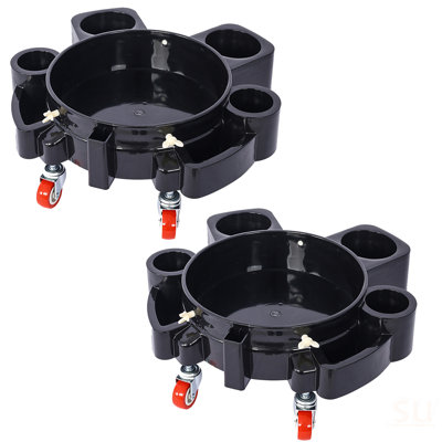 Seau à roulettes 5 gallons avec 5 roulettes pivotantes et un chariot amovible pour le lavage de voiture