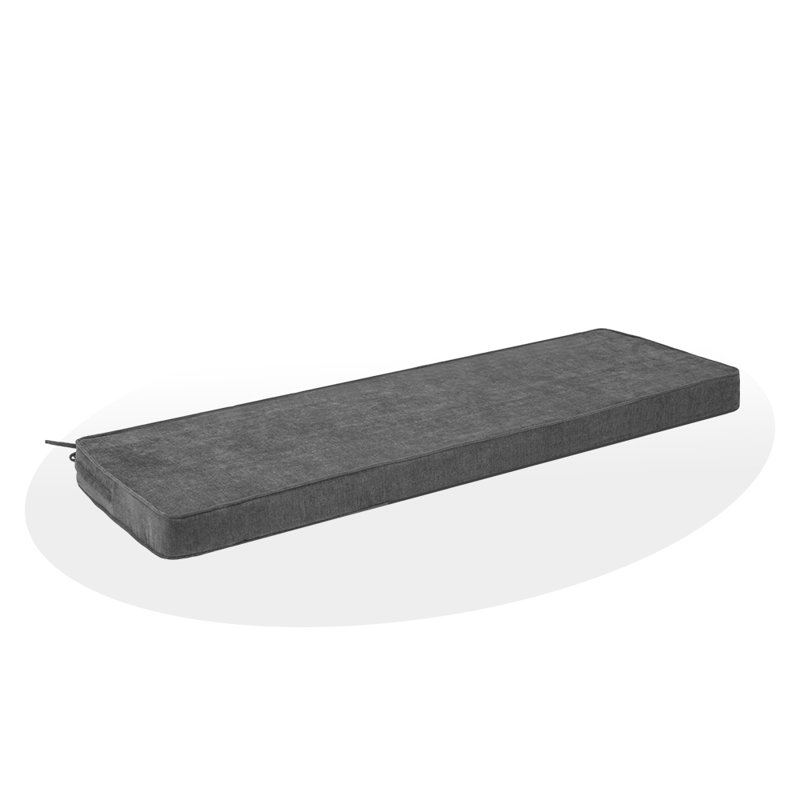 Bench cushion,High density foam cushion with removable, washable cover and tie-back straps. Suitable for various indoor settings including sofas, shoe cabinets,45" x 18" x 3",Gray