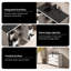 Meuble-lavabo simple 40 po avec plateau en résine noir mat, 6 tiroirs, 2 portes Modern-1014317928