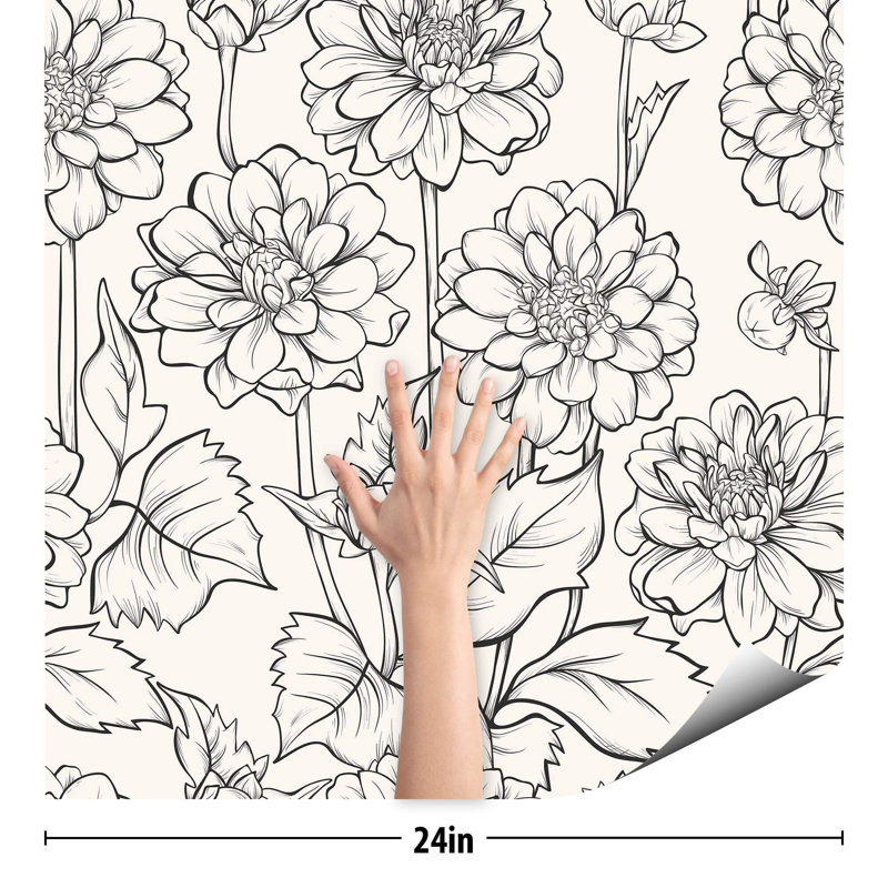 Montavis Peel & Stick Floral Tile, 126" L x 24" W
