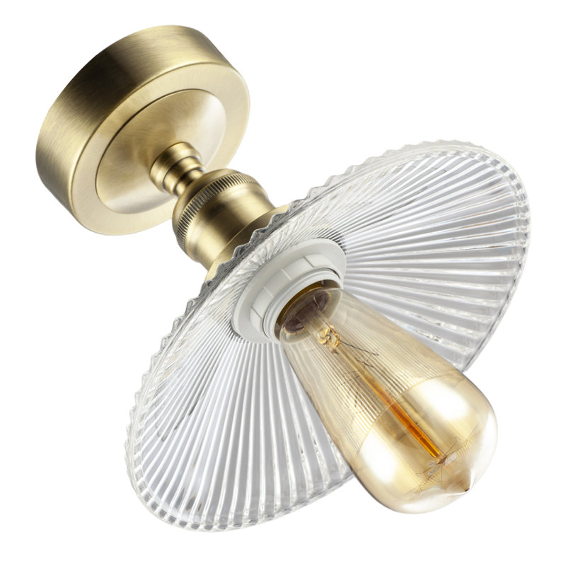 Semi Flush Mount, Antique Brass