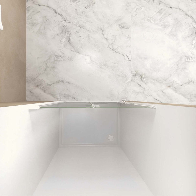Bifold Shower Door, 1/4"(6Mm) Tempered Glass, Aluminum Frame, Explosion Proof Film, Brushed Nickel
