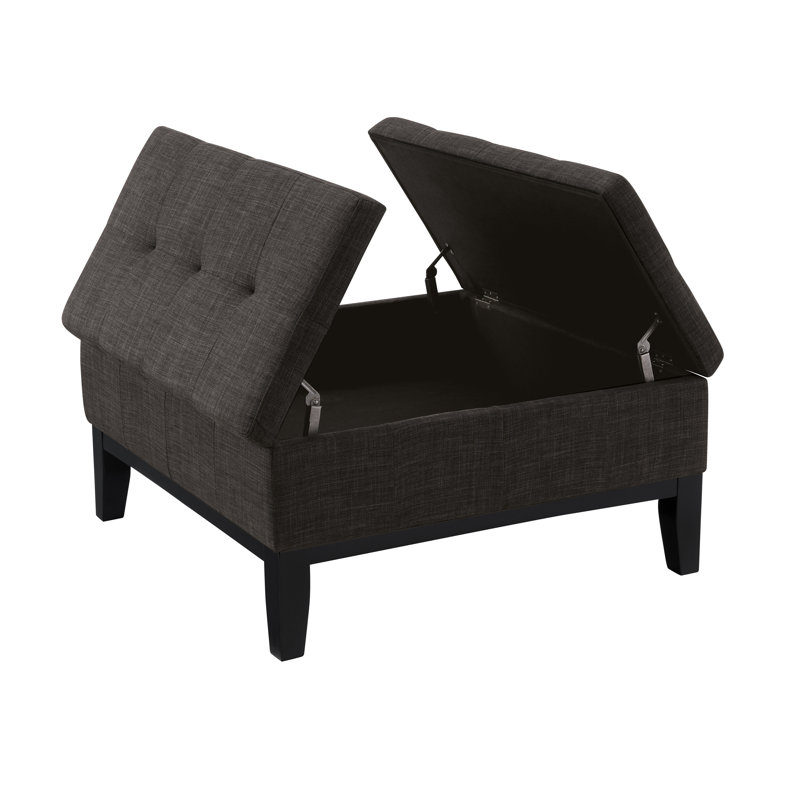 Baudelio Upholstered Ottoman, Gray