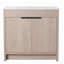 Meuble-lavabo indépendant de 36 pouces avec lavabo en céramique blanche et 2 portes d'armoire à fermeture en douceur-120855780