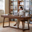 Bureau rectangulaire en bois massif avec tiroirs Walnut-2033975769