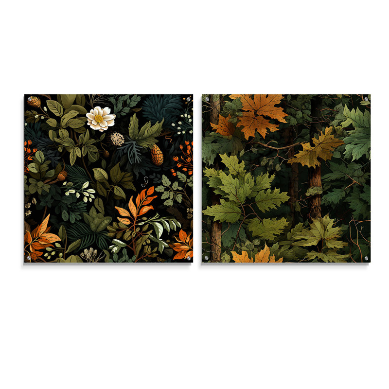 Helzer - Ensemble de 2 art mural en verre acrylique, H 16 po x l 33 po