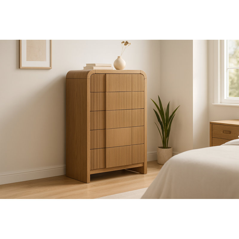 Ishaque 5 Drawer 32" W Chest, Natural