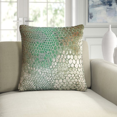 Snakeskin Square Velvet Pillow Cover & Insert