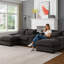 Canapé modulaire de luxe moderne avec console intégrée et éléments inclinables pour les espaces de vie contemporains-1436641347