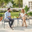 3 Piece Rattan Bistro Set, Outdoor Garden Furniture Set with 2 Chairs, Round Coffee Table for Patio, Balcony, Dark Grey