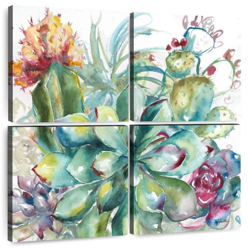 Aquarelle Harnek Succulent Garden I, H 32 po x l 32 po