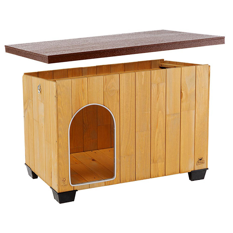 Wood Portable Dog House, 65.5cm H x 65cm W x 95.5cm D