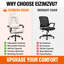 Chaise de bureau Eizimzvu avec repose-pieds, chaise de bureau ergonomique avec appui-tête réglable, chaise de bureau inclinable à haut dossier-129992525
